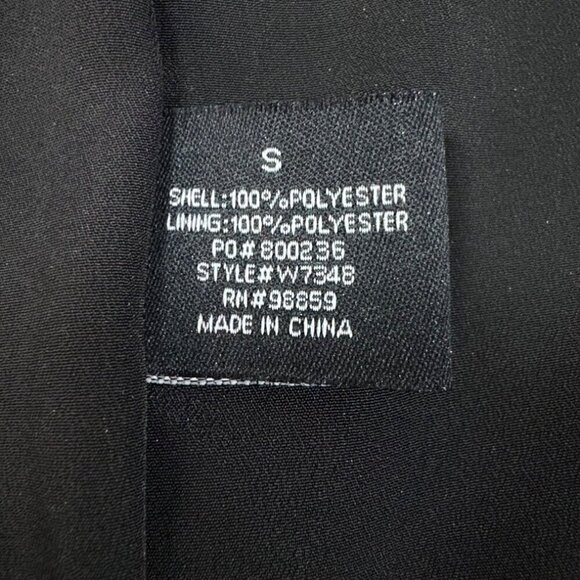 NWT Cocktail Mini Dress Sz.S Black Gauzy Gold Shimmer Sheer Sleeve 90s Event - Picture 11 of 14